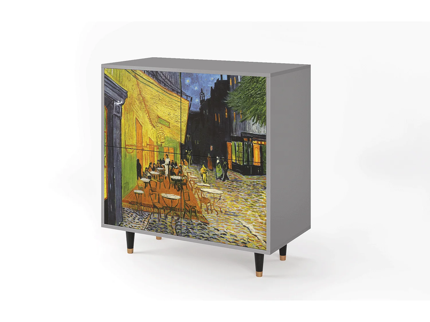 Aparador - 94x96x48 cm - BS3 - Café Terrace at Night, Cinza