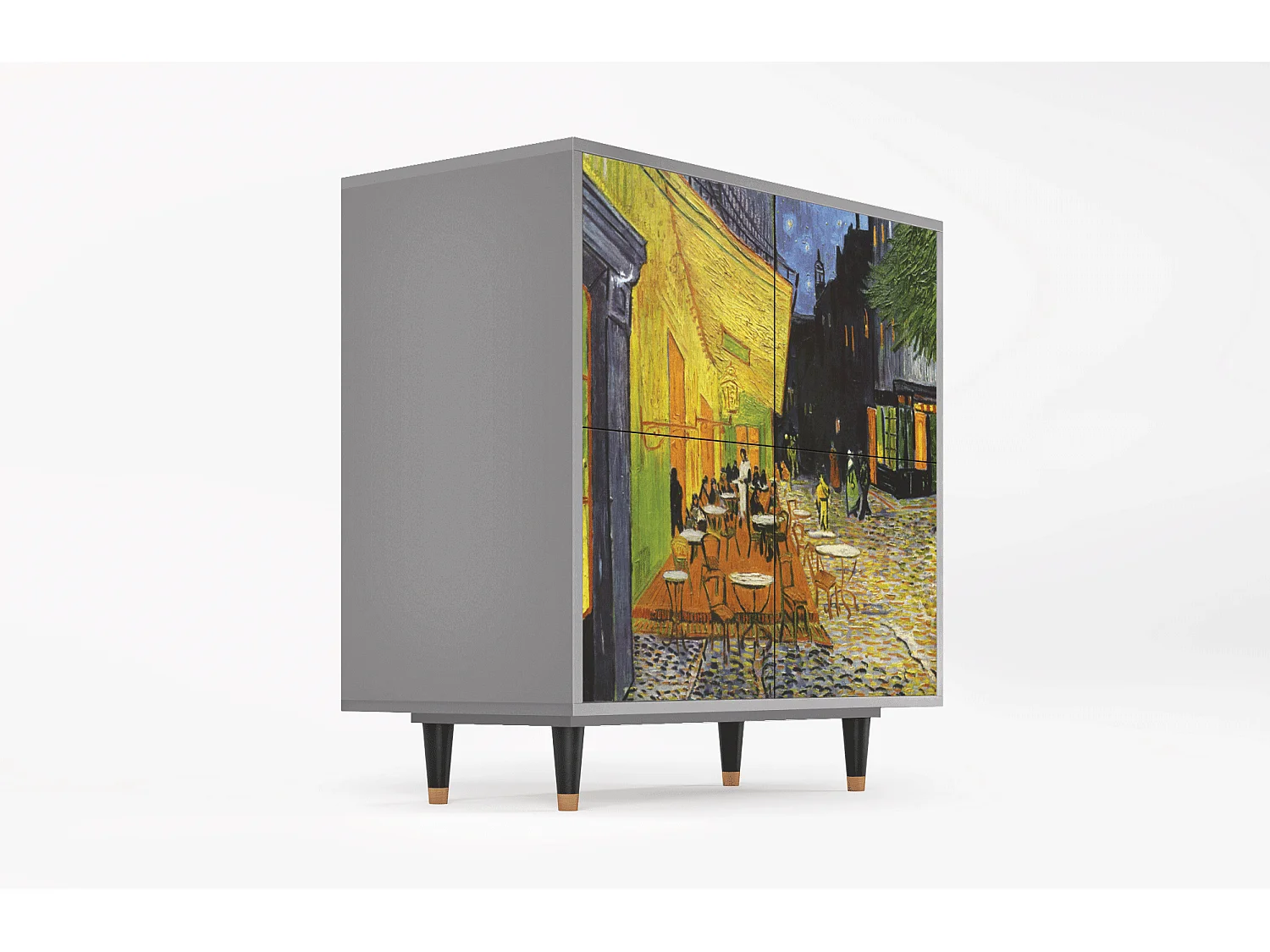 Aparador - 94x96x48 cm - BS3 - Café Terrace at Night, Cinza