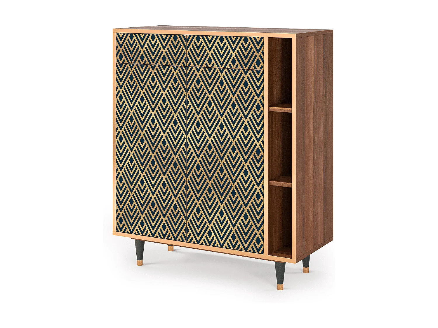 Kredens - 96х110х41 cm - BS6 - Egypt Triangles, Orzech