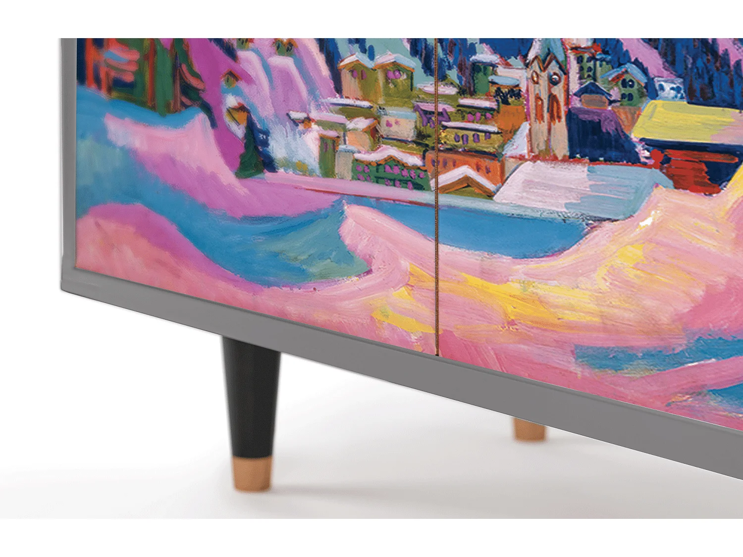 Kredens - 94x96x48 cm - BS3 - Davos Winter, Szary