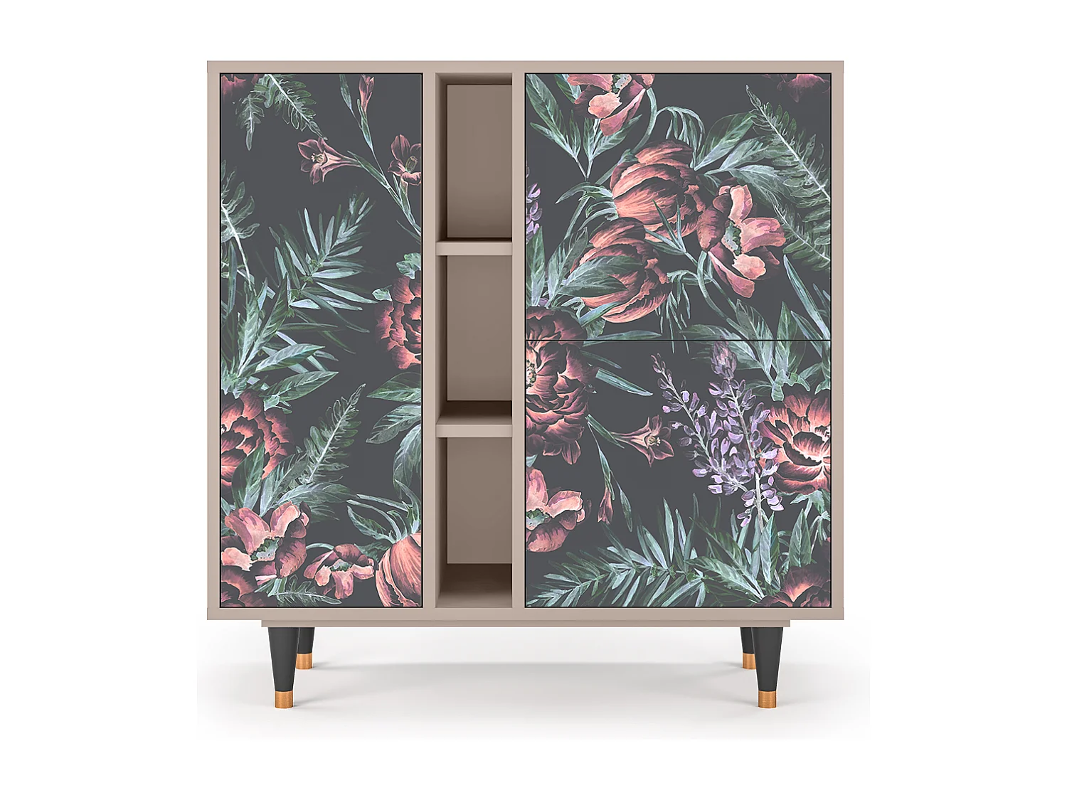 Buffet - 94х96х41 cm - BS5 - Dark Peonies, Latte