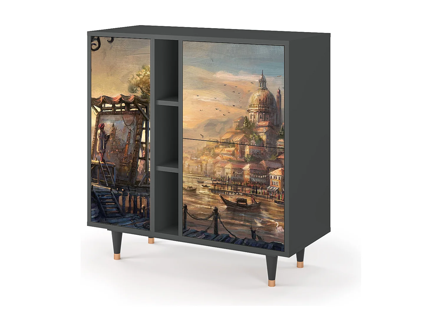 Dressoir - 94х96х41 cm - BS5 - Venice, Antraciet