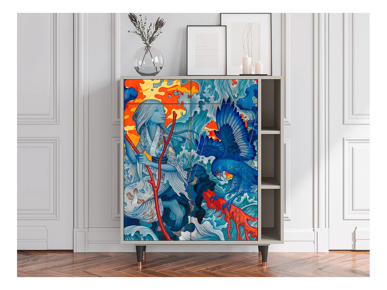 Dressoir - 96х110х41 cm - BS6 - The Girl - James Jean, Zand