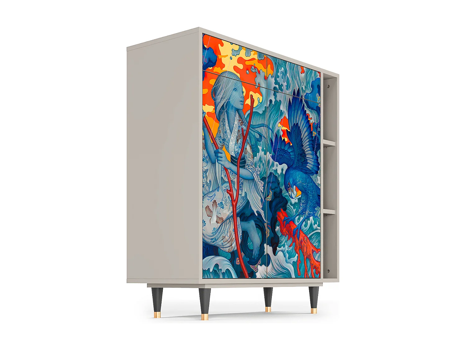 Credenza - 96х110х41 cm - BS6 - The Girl - James Jean, Sabbia