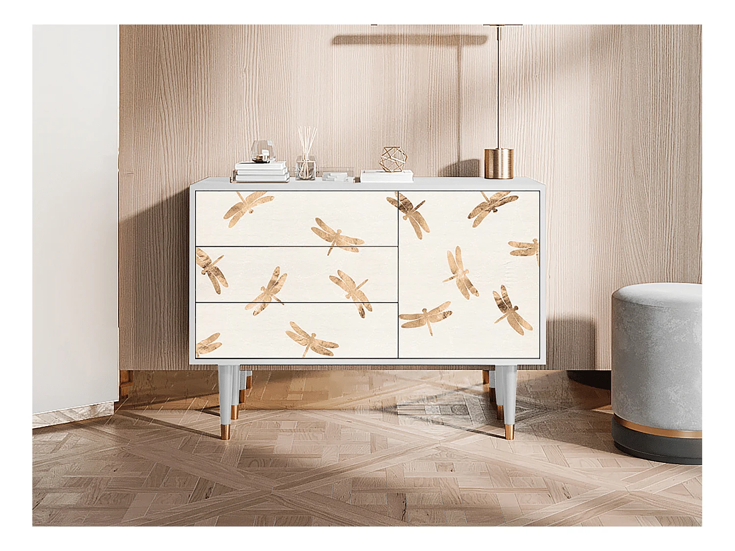 Credenza - 115х84х41 cm - S3 - Nude Dragonflies, Bianco