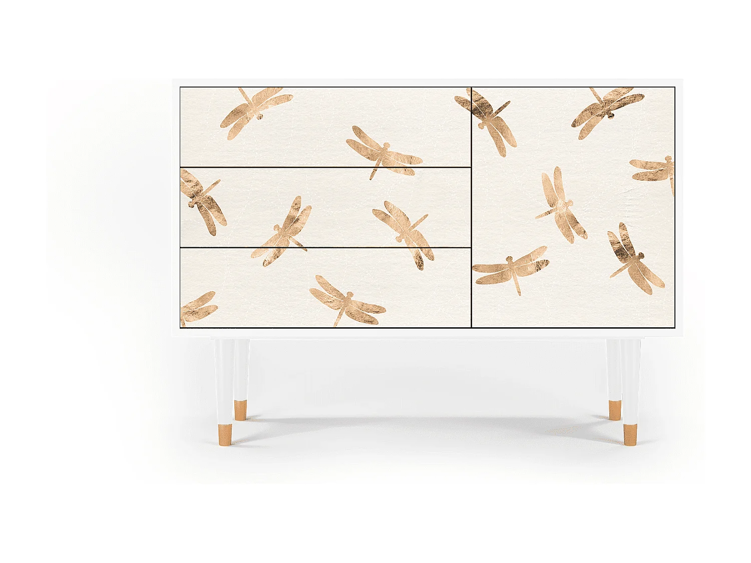 Aparador - 115х84х41 cm - S3 - Nude Dragonflies, Blanco
