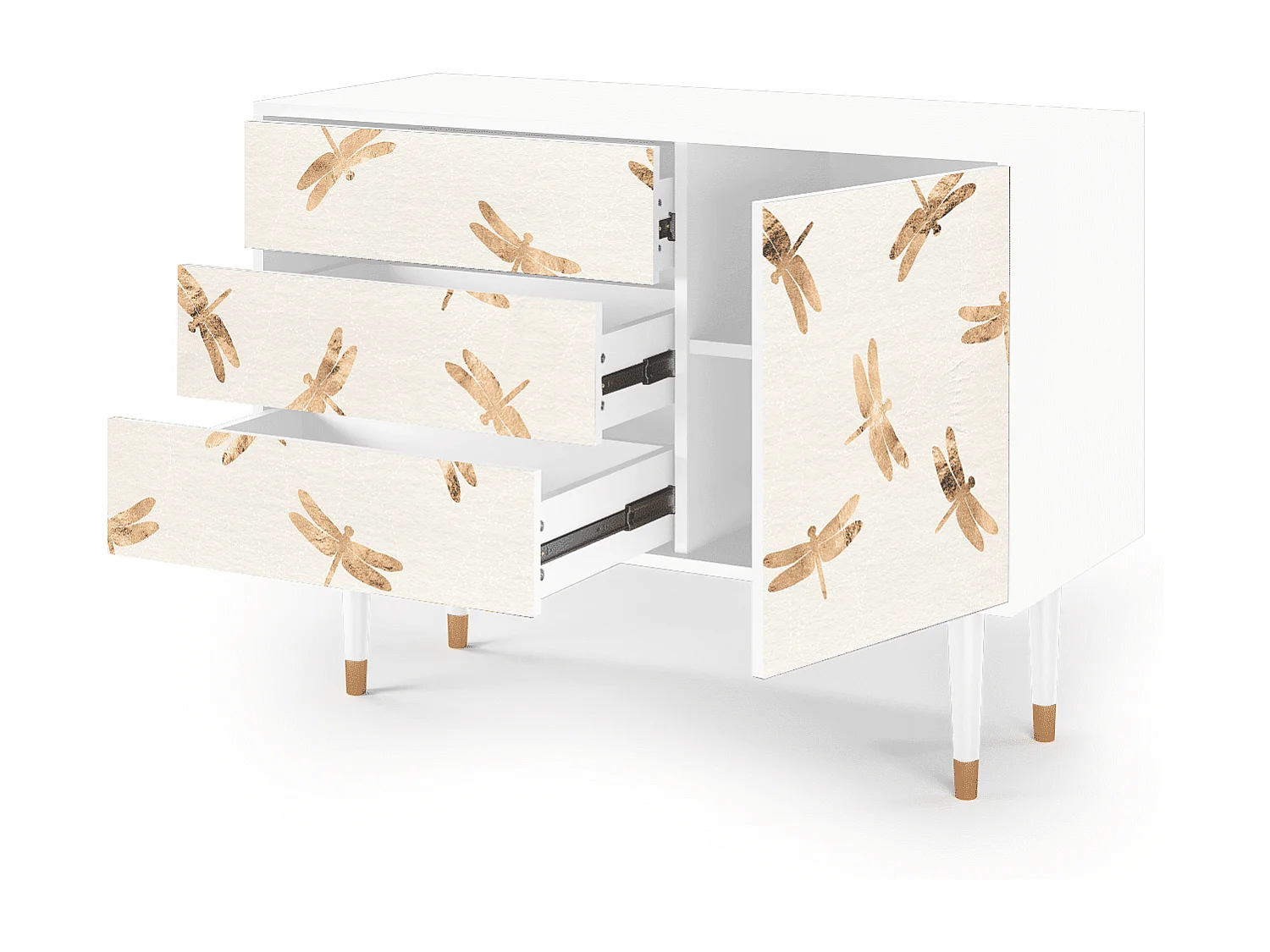 Aparador - 115х84х41 cm - S3 - Nude Dragonflies, Blanco