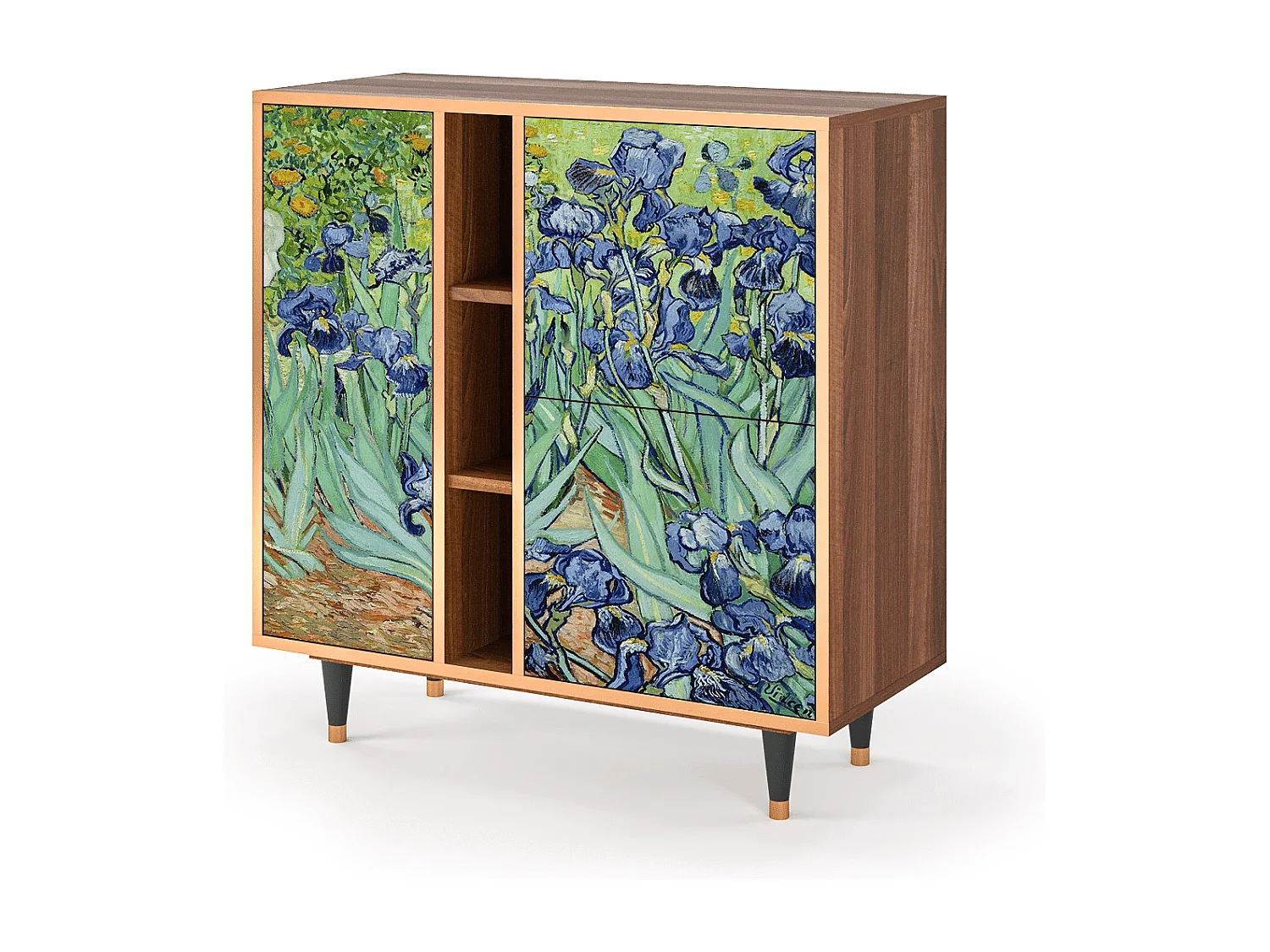 Dressoir - 94х96х41 cm - BS5 - Irises , Walnoot