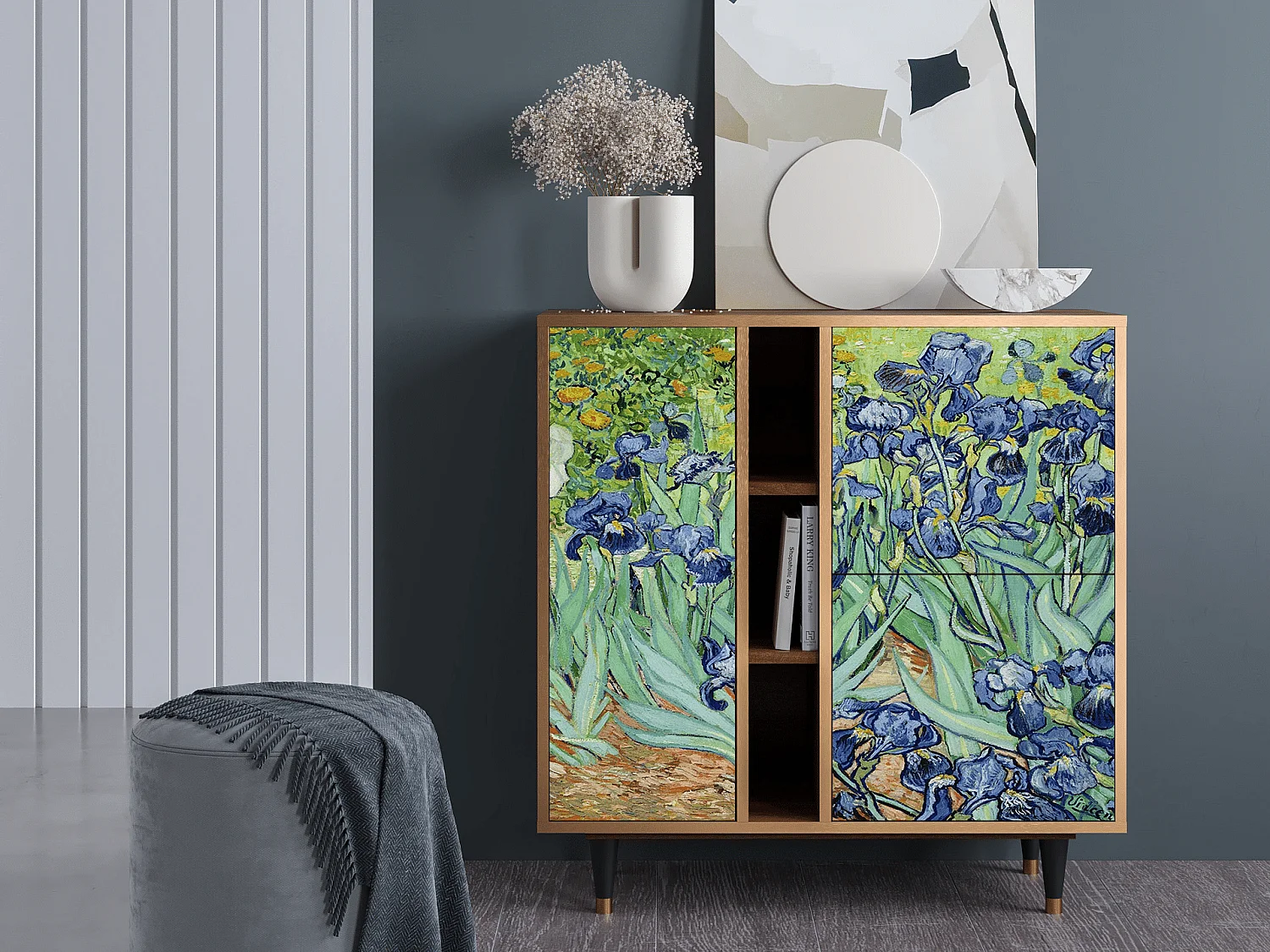 Buffet - 94х96х41 cm - BS5 - Irises , Noyer