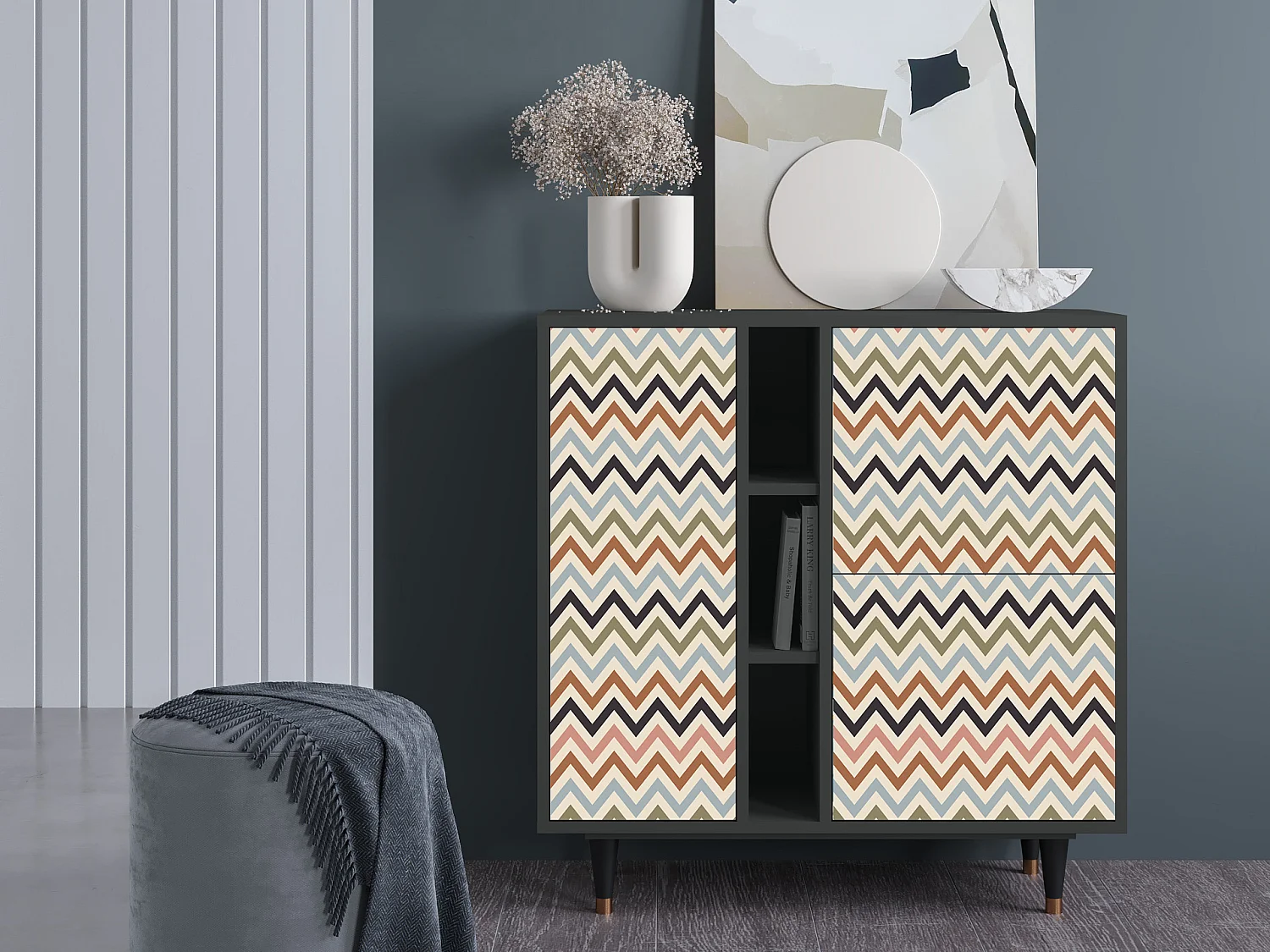 Credenza - 94х96х41 cm - BS5 - Bright Ripple, Antracite
