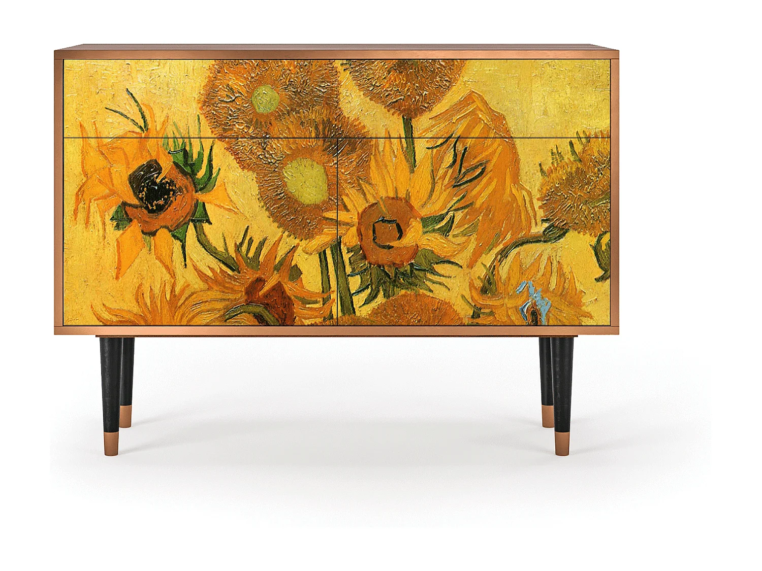 Credenza - 115x85x48 cm - BS4 - Sunflowers, Noce