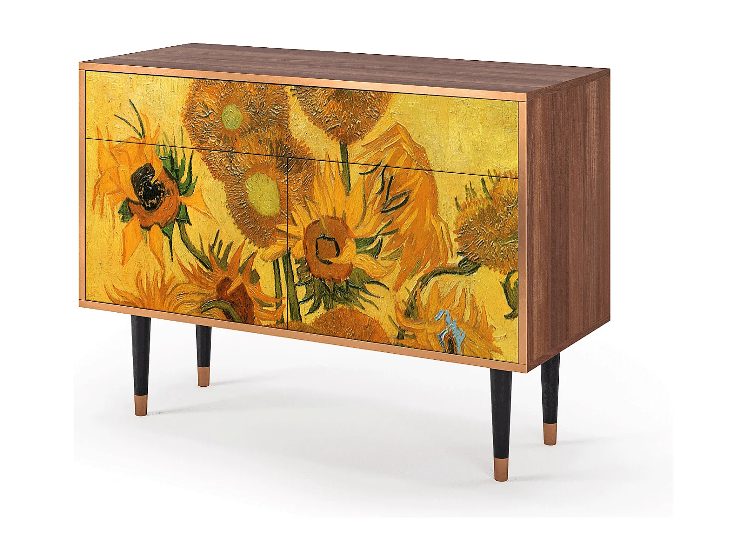 Credenza - 115x85x48 cm - BS4 - Sunflowers, Noce