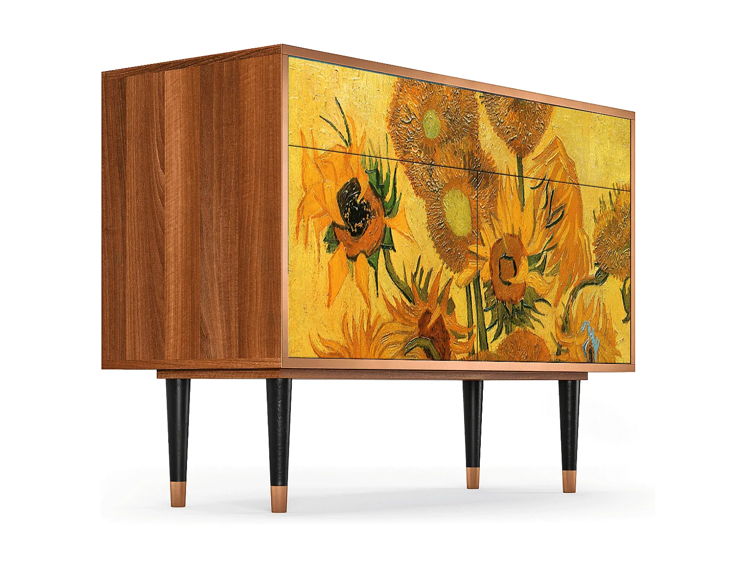 Credenza - 115x85x48 cm - BS4 - Sunflowers, Noce