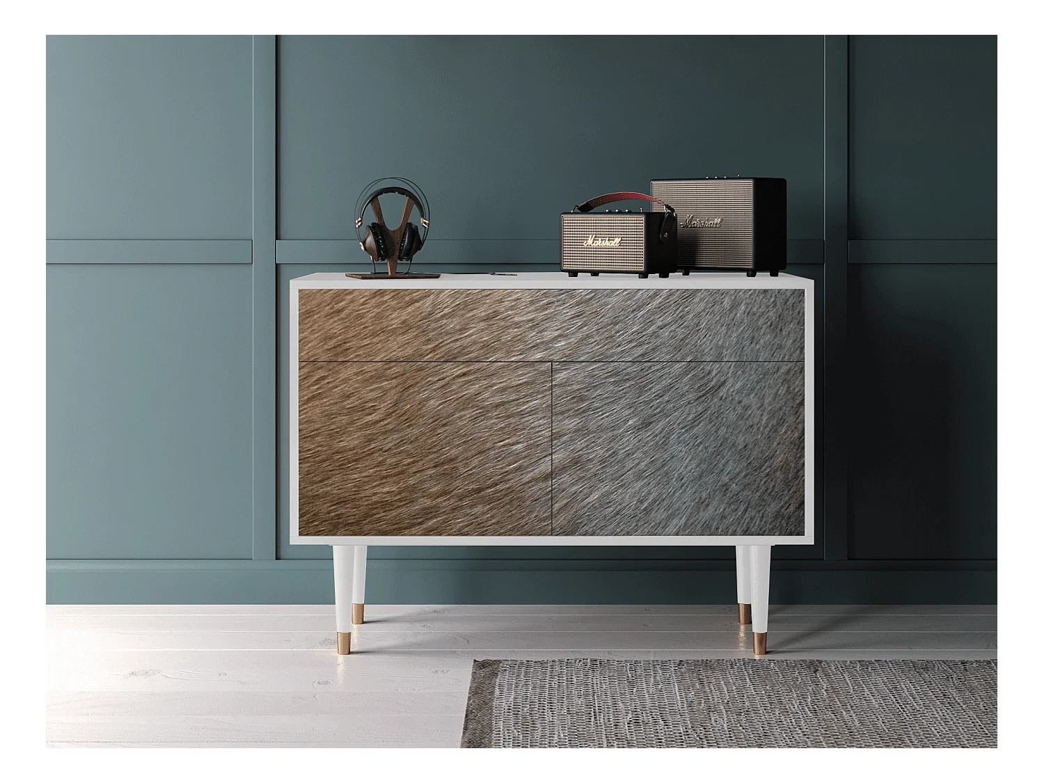 Buffet - 115x85x48 cm - BS4 - Peanut Hair, Blanc