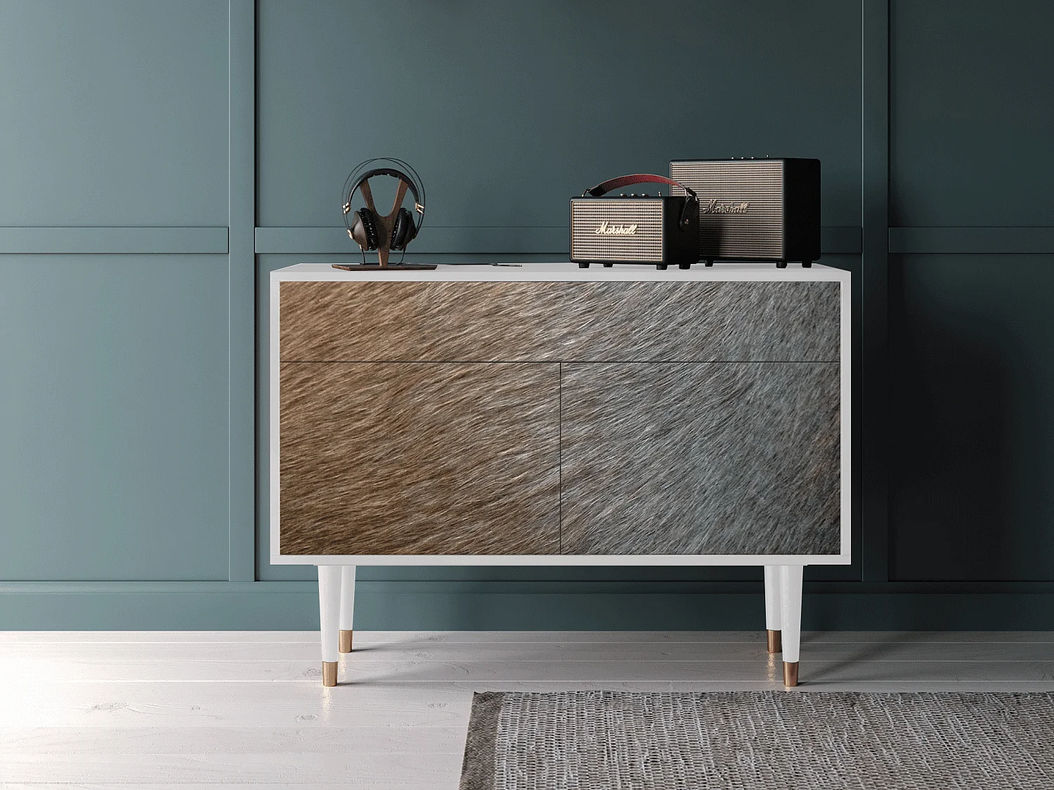 Buffet - 115x85x48 cm - BS4 - Peanut Hair, Blanc