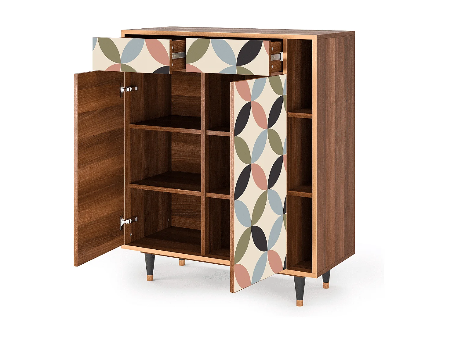 Dressoir - 96х110х41 cm - BS6 - Butterfly Effect, Walnoot