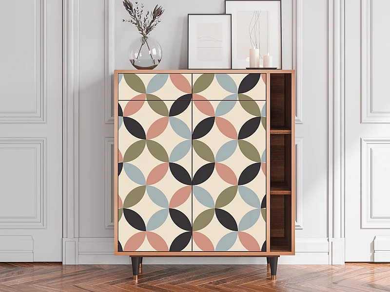 Kredens - 96х110х41 cm - BS6 - Butterfly Effect, Orzech