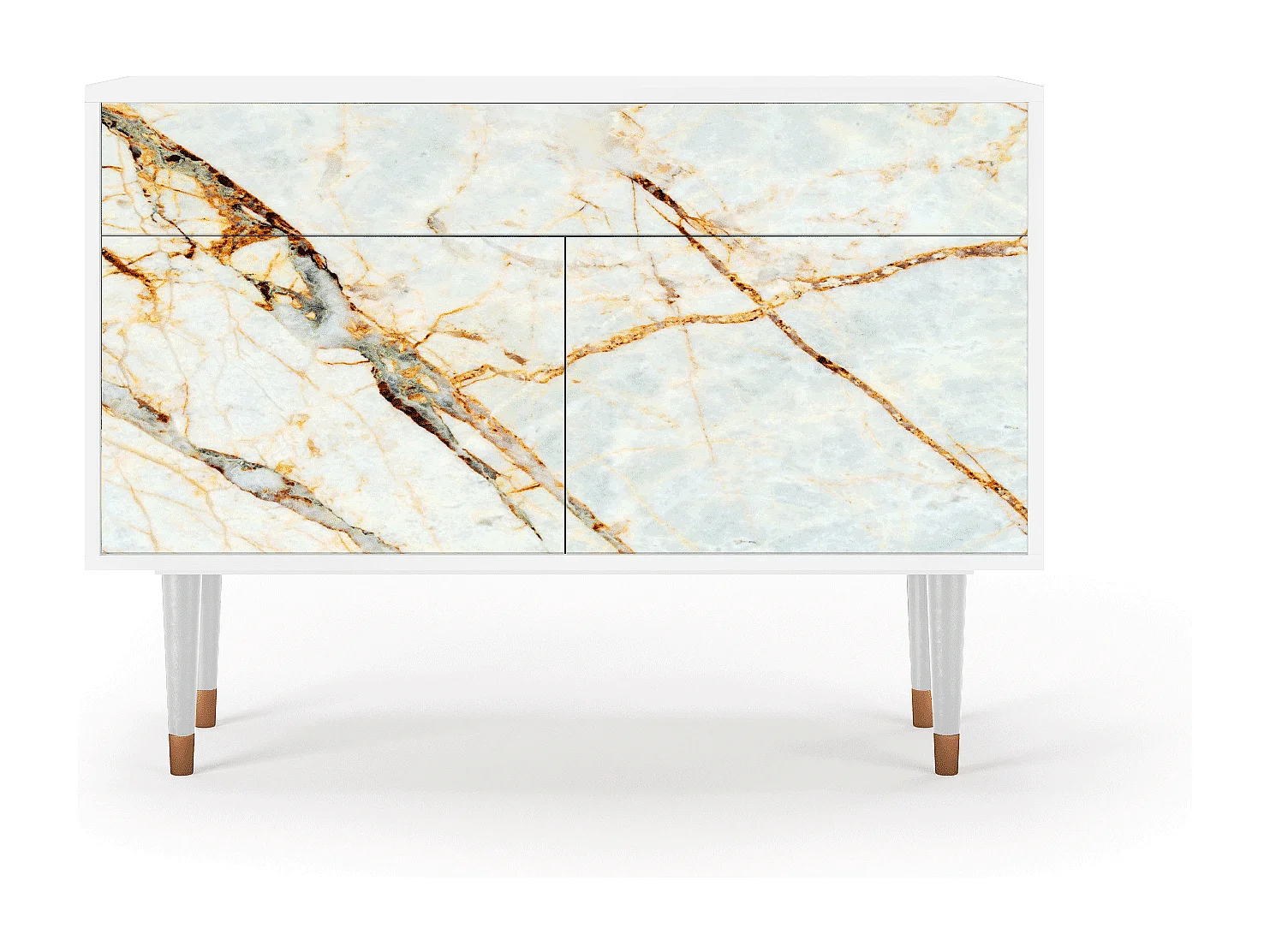 Buffet - 115x85x48 cm - BS4 - Sabley Marble, Blanc