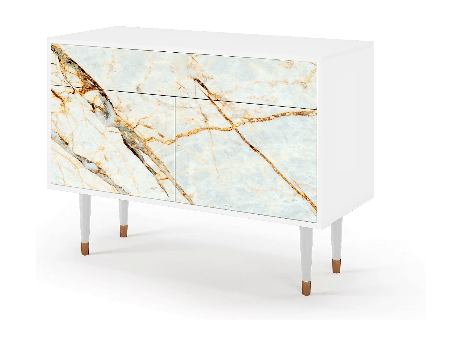 Buffet - 115x85x48 cm - BS4 - Sabley Marble, Blanc