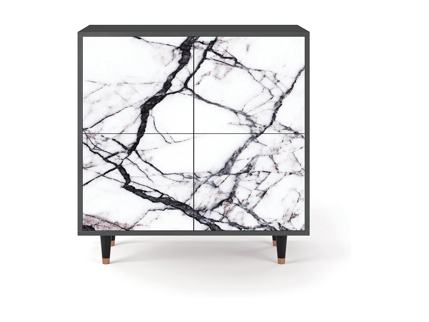 Dressoir - 94x96x48 cm - BS3 - Raven Marble, Antraciet