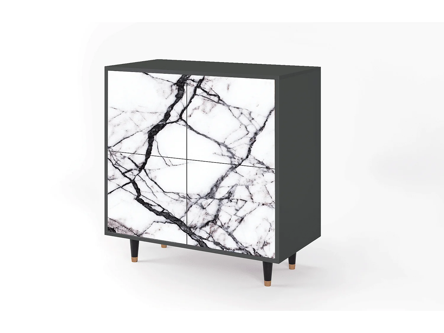 Dressoir - 94x96x48 cm - BS3 - Raven Marble, Antraciet