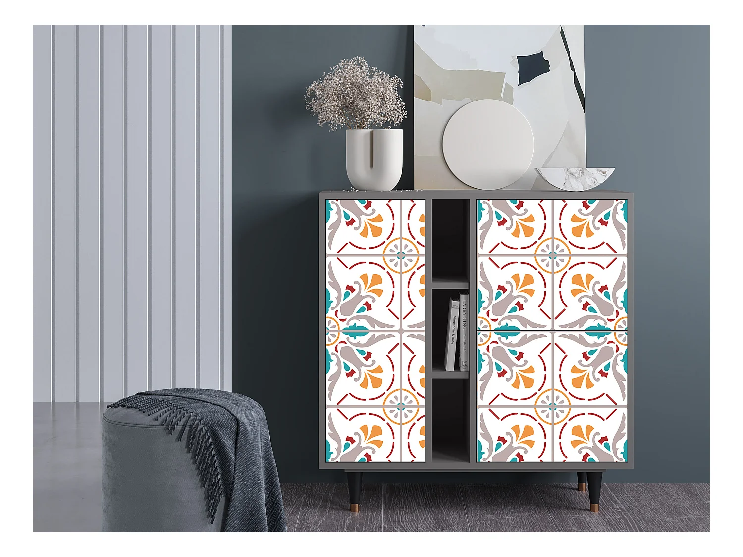 Sideboard - 94х96х41 cm - BS5 - Spring Ceramics, Grau