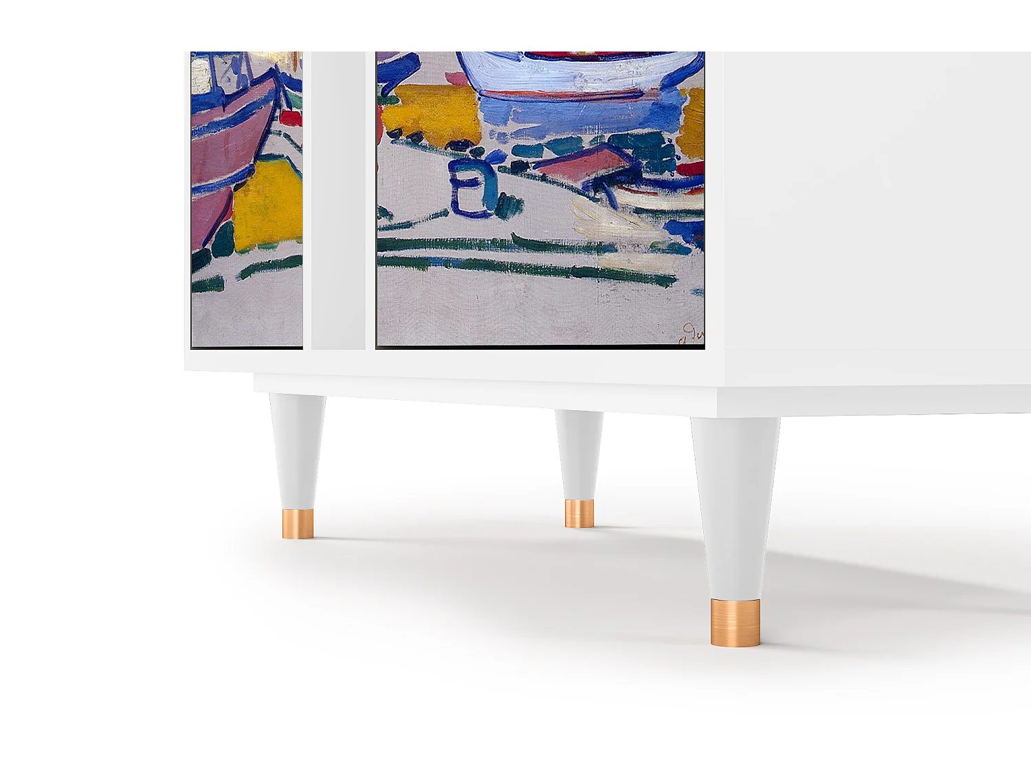 Kredens - 94х96х41 cm - BS5 - The Port of Collioure , Biały