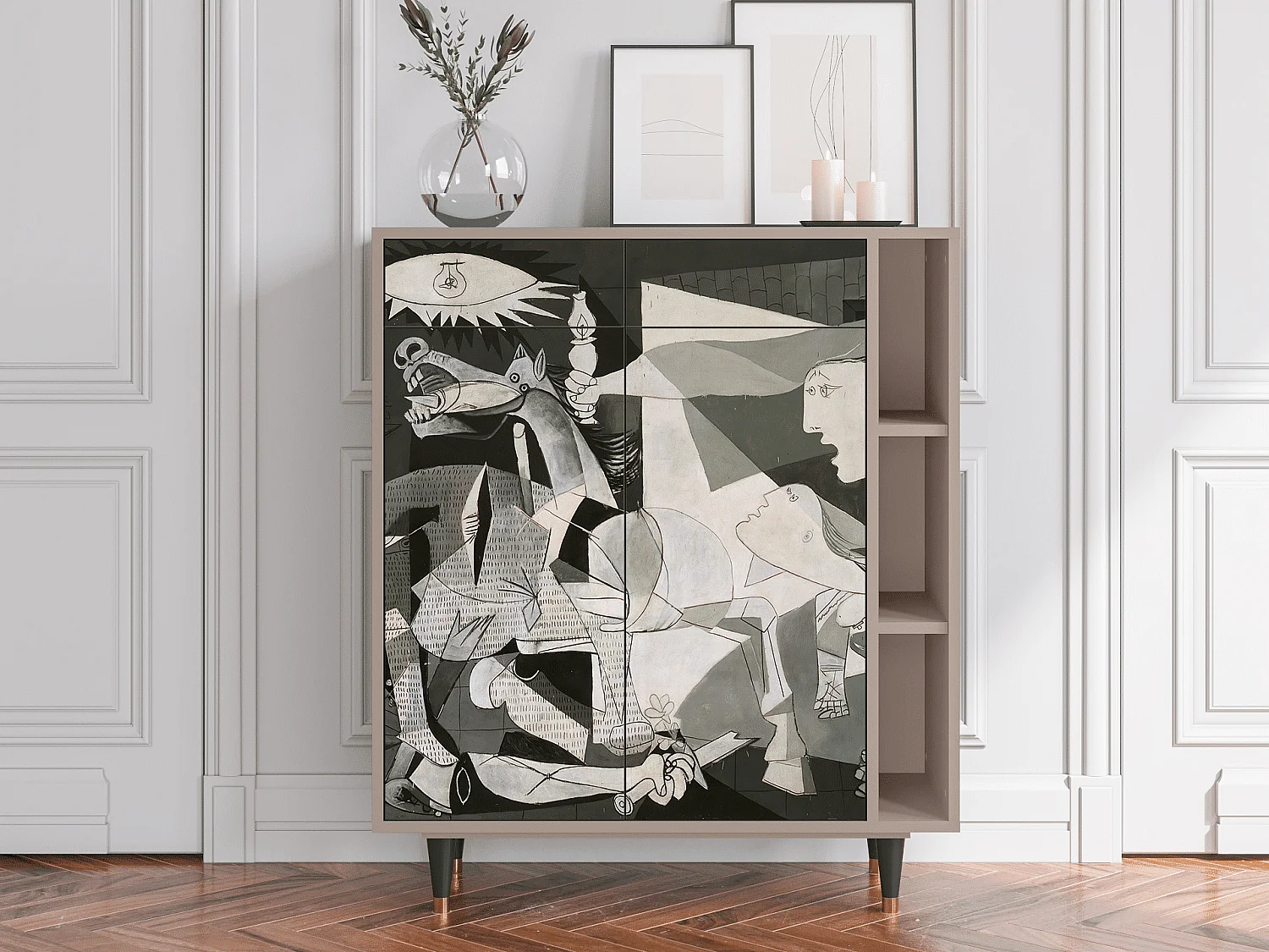 Kredens - 96х110х41 cm - BS6 - Guernica by Picasso, Latte