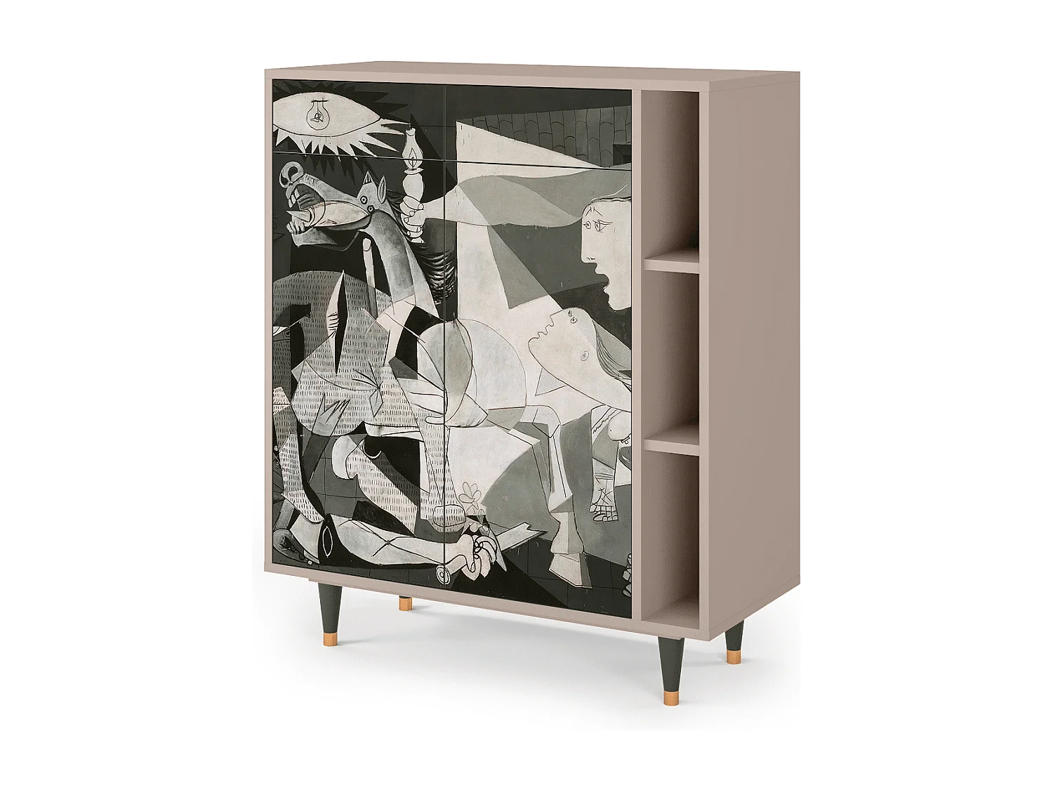 Kredens - 96х110х41 cm - BS6 - Guernica by Picasso, Latte