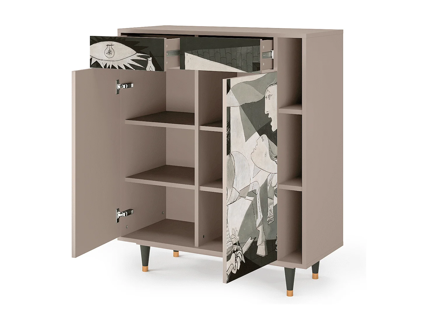 Kredens - 96х110х41 cm - BS6 - Guernica by Picasso, Latte