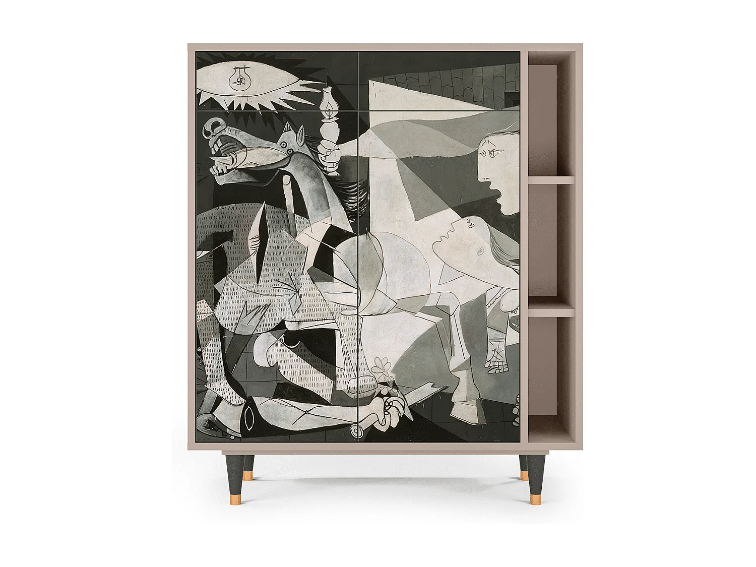 Kredens - 96х110х41 cm - BS6 - Guernica by Picasso, Latte