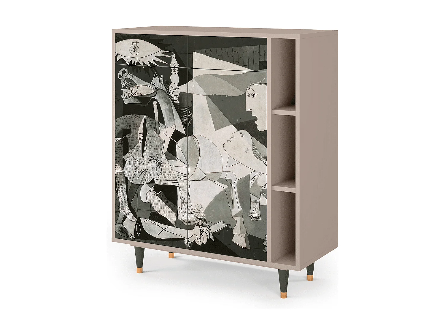 Kredens - 96х110х41 cm - BS6 - Guernica by Picasso, Latte