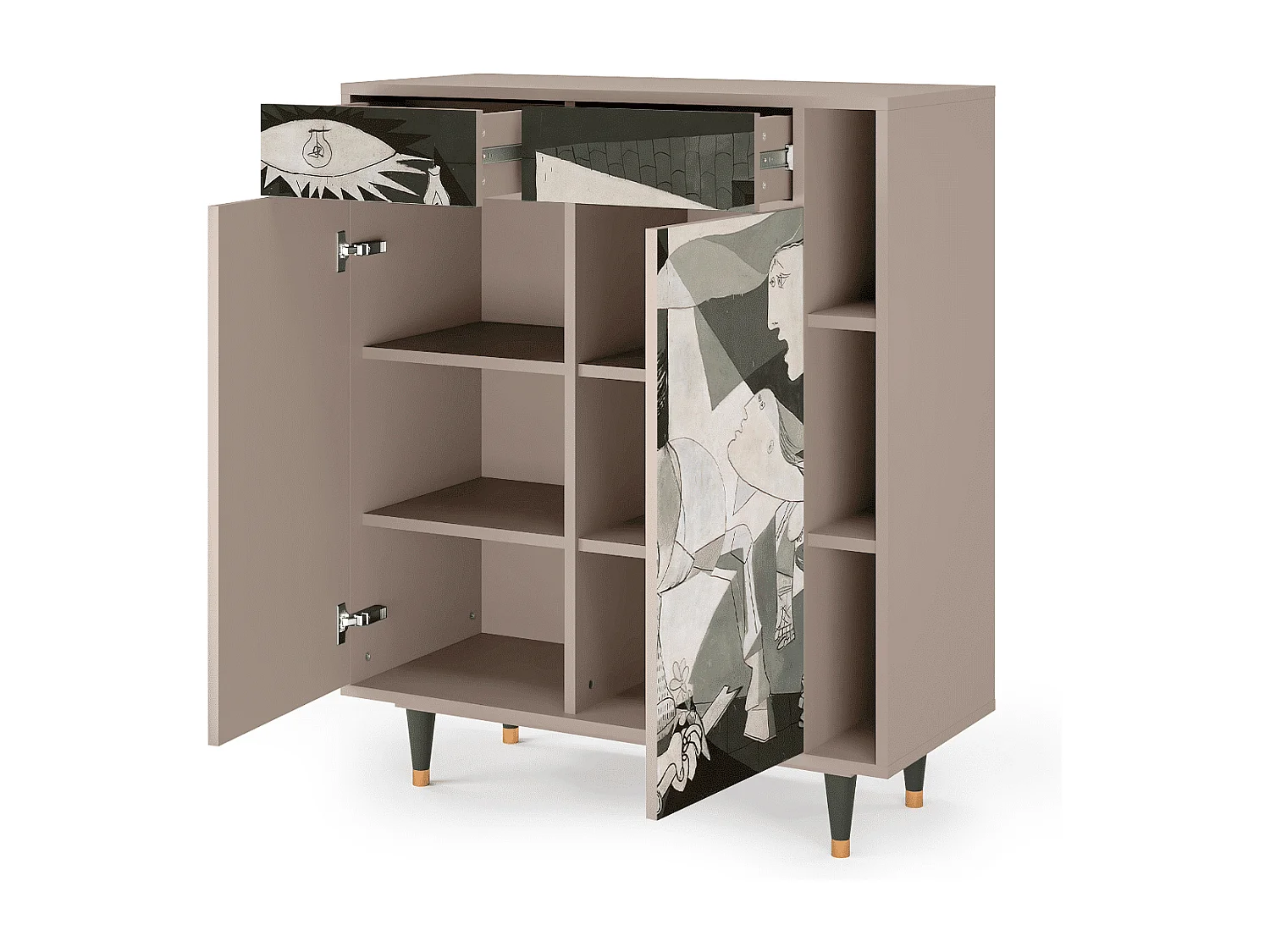 Kredens - 96х110х41 cm - BS6 - Guernica by Picasso, Latte