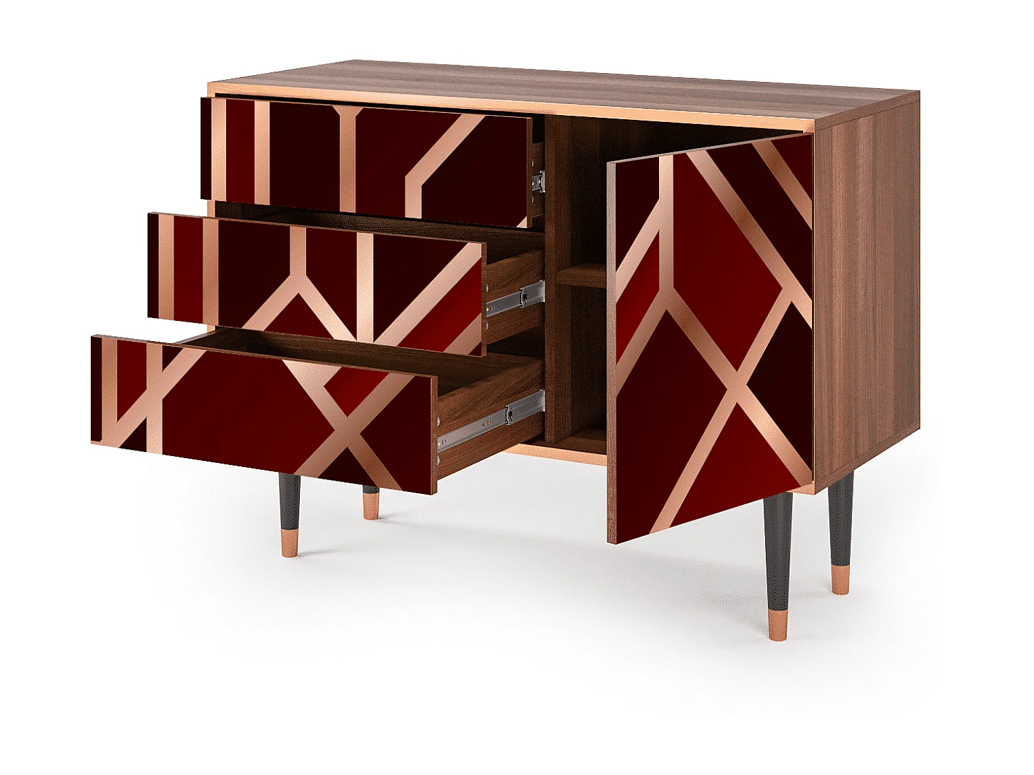 Sideboard - 115х84х41 cm - S3 - Velvet 1920's, Walnuss