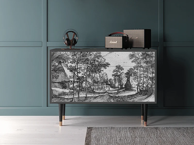 Kredens - 115x85x48 cm - BS4 - Village Road, Antracyt