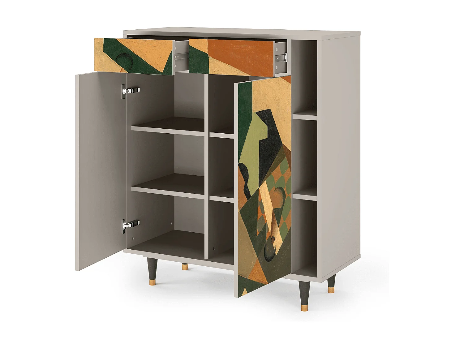 Sideboard - 96х110х41 cm - BS6 - Glass and Checkerboard, Sand