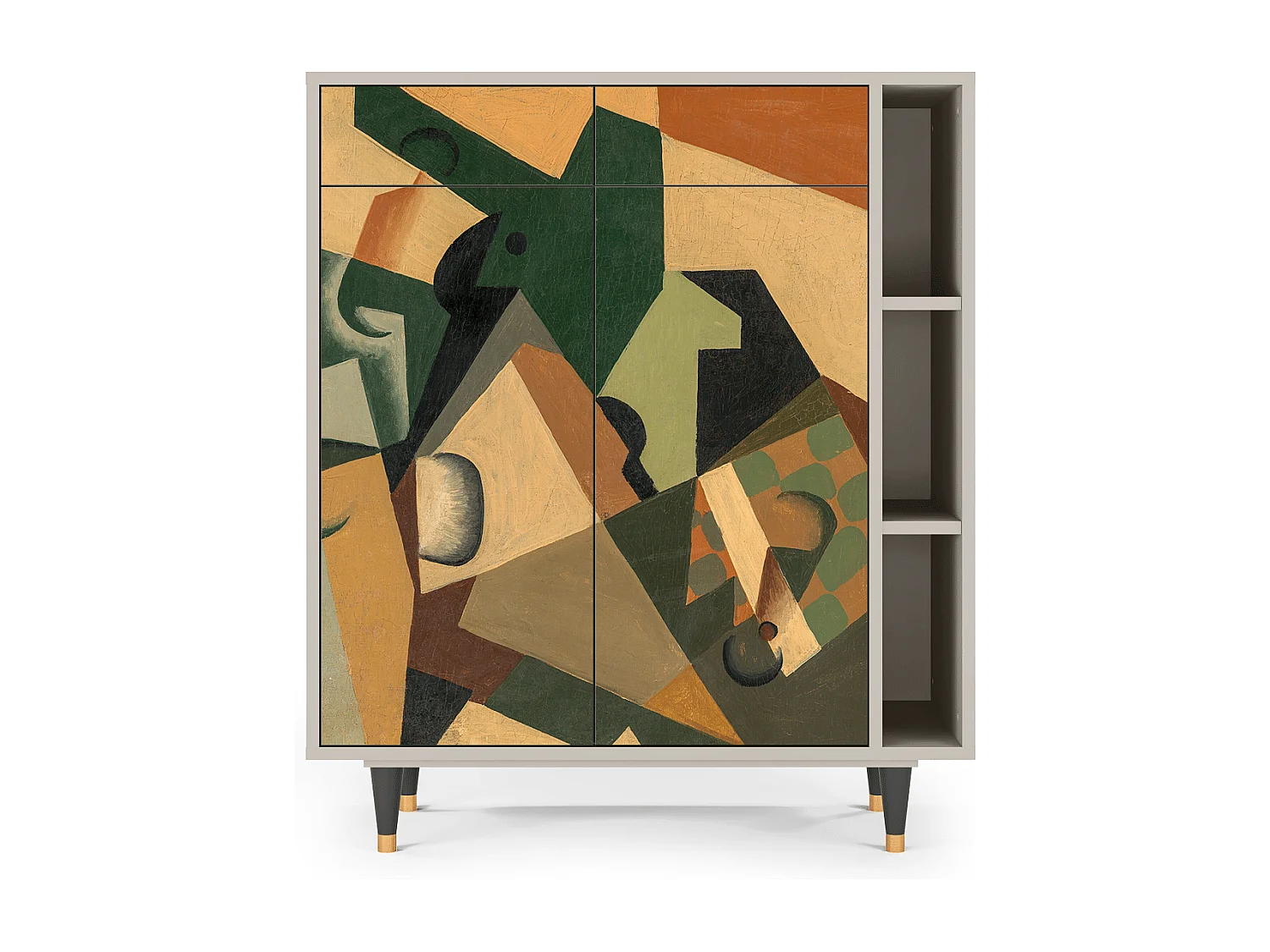 Credenza - 96х110х41 cm - BS6 - Glass and Checkerboard, Sabbia