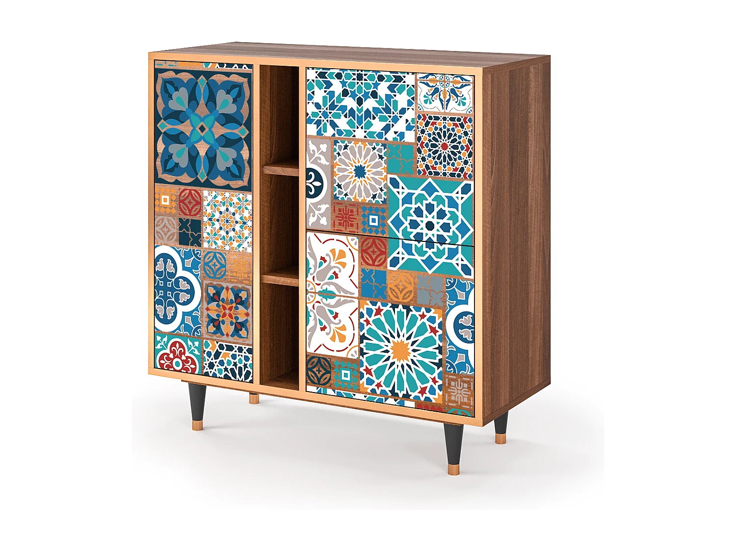 Dressoir - 94х96х41 cm - BS5 - Moroccan Market, Walnoot