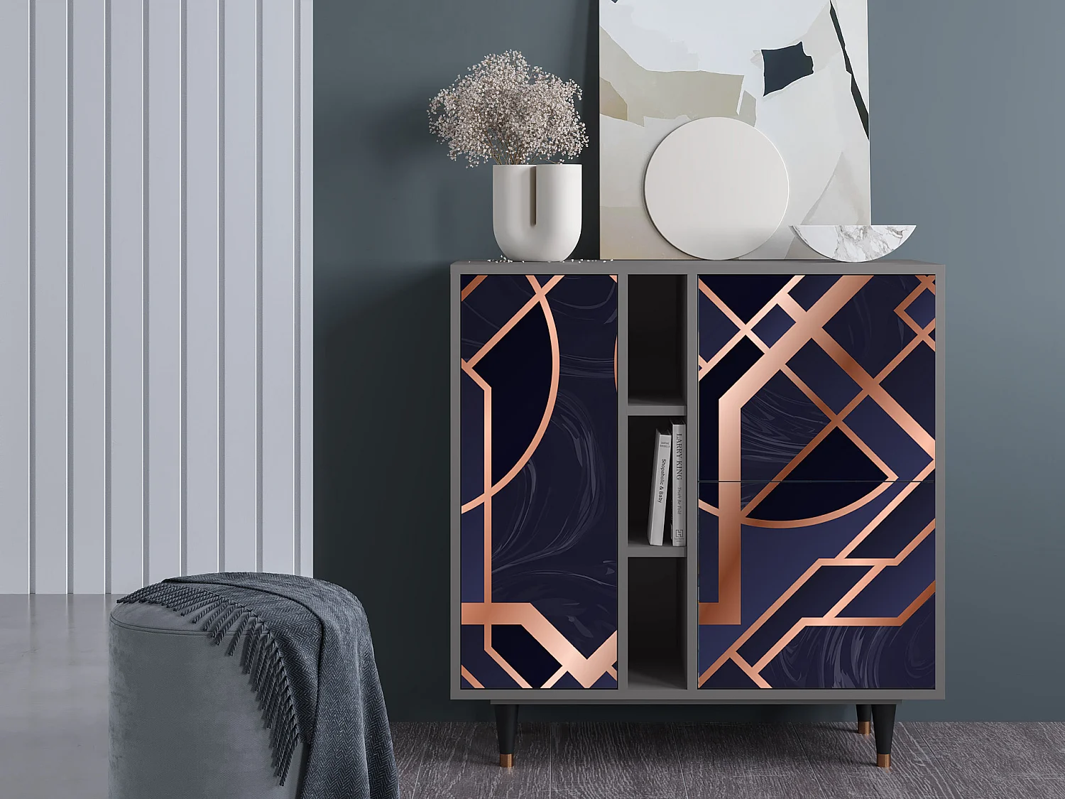 Dressoir - 94х96х41 cm - BS5 - Purple Temple, Grijs