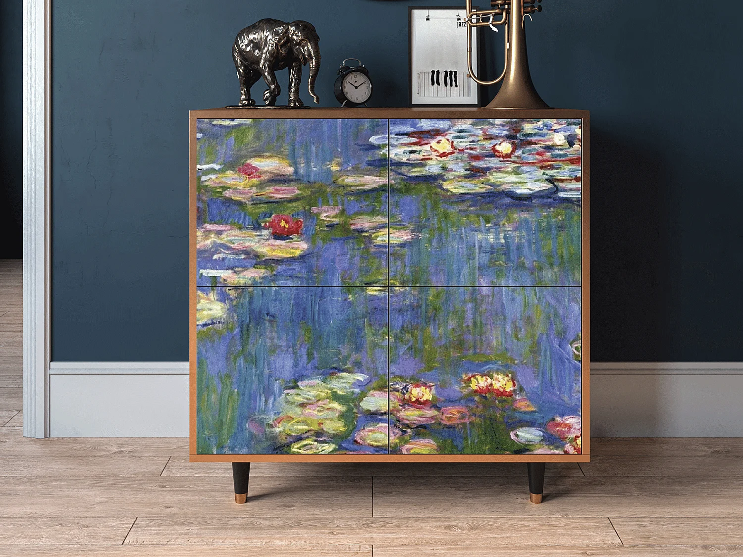 Aparador - 94x96x48 cm - BS3 - The water lily pond  , Nogueira