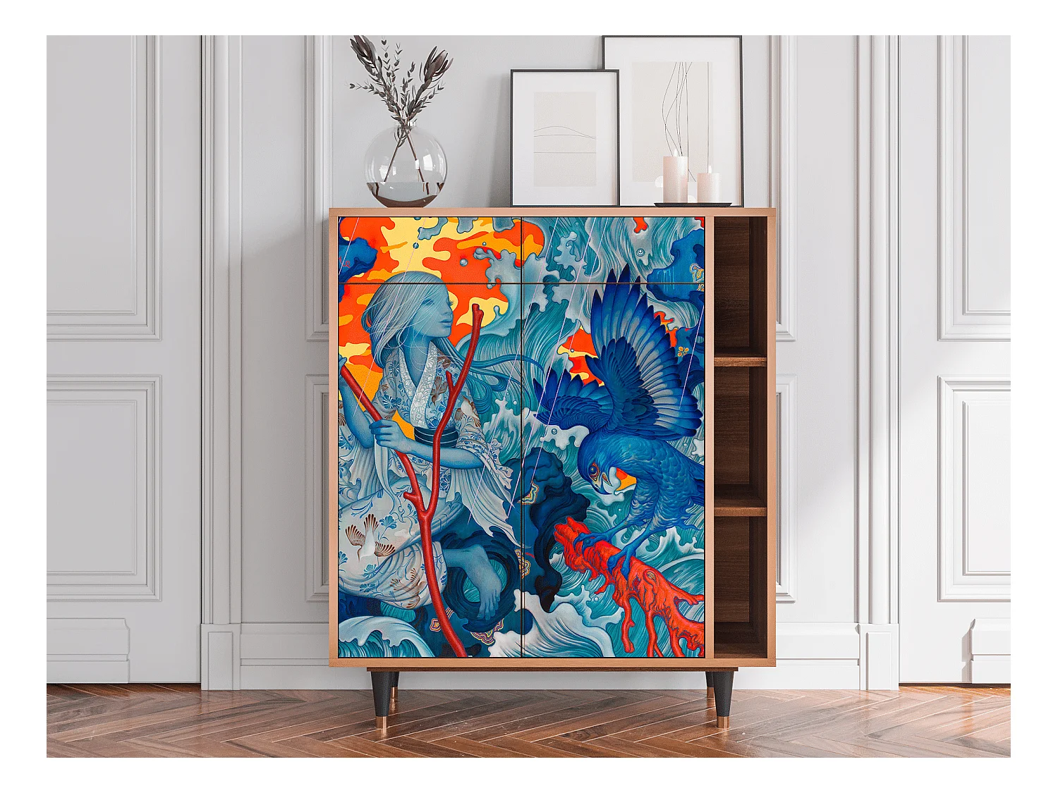 Buffet - 96х110х41 cm - BS6 - The Girl - James Jean, Noyer