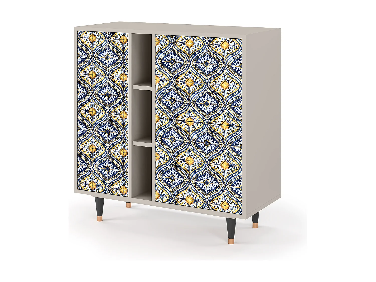 Kredens - 94х96х41 cm - BS5 - Illusory Pattern, Piaskowy