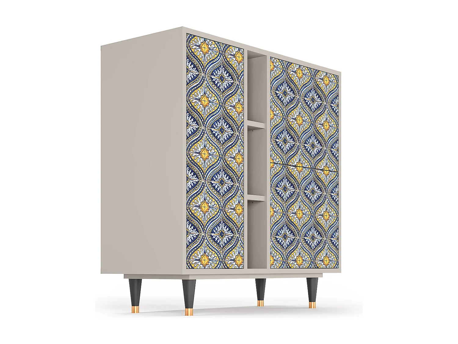 Kredens - 94х96х41 cm - BS5 - Illusory Pattern, Piaskowy