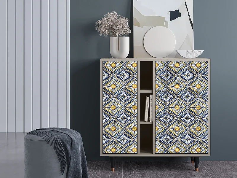 Kredens - 94х96х41 cm - BS5 - Illusory Pattern, Piaskowy