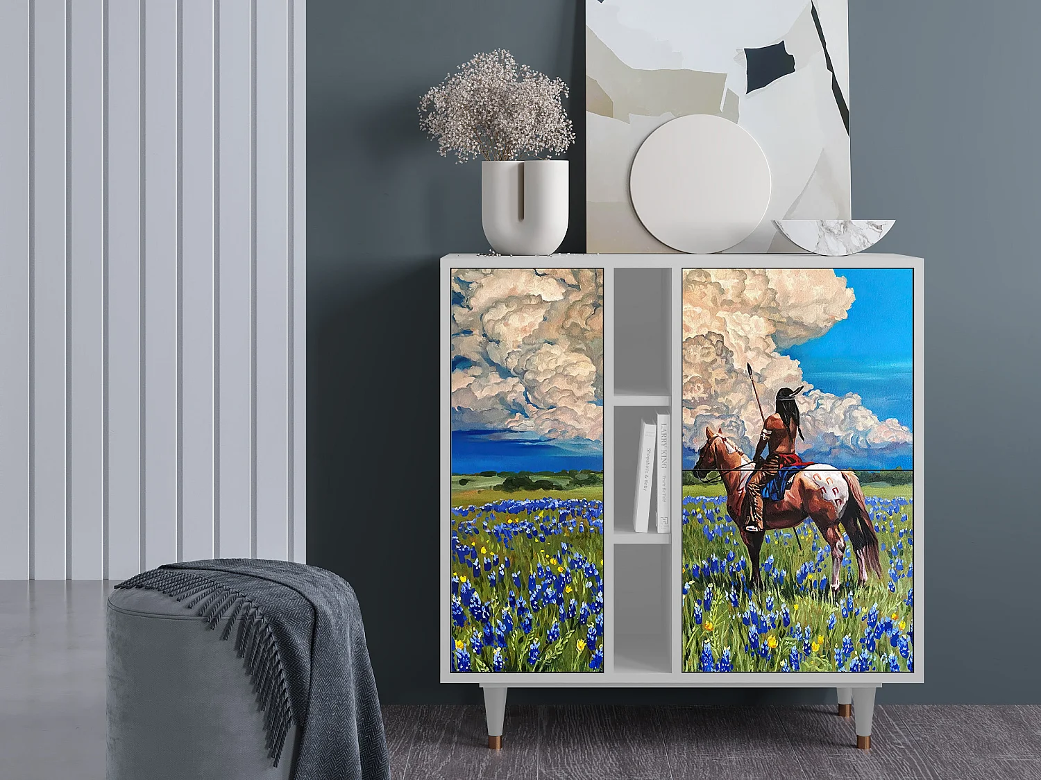 Kredens - 94х96х41 cm - BS5 - Thunderheads by Dean, Biały