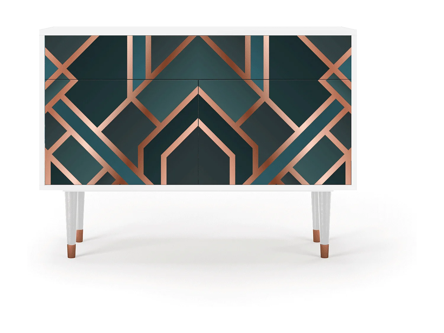 Sideboard - 115x85x48 cm - BS4 - Bronze Crossroad, Weiß