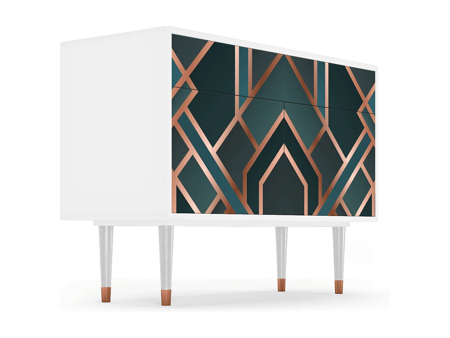 Buffet - 115x85x48 cm - BS4 - Bronze Crossroad, Blanc