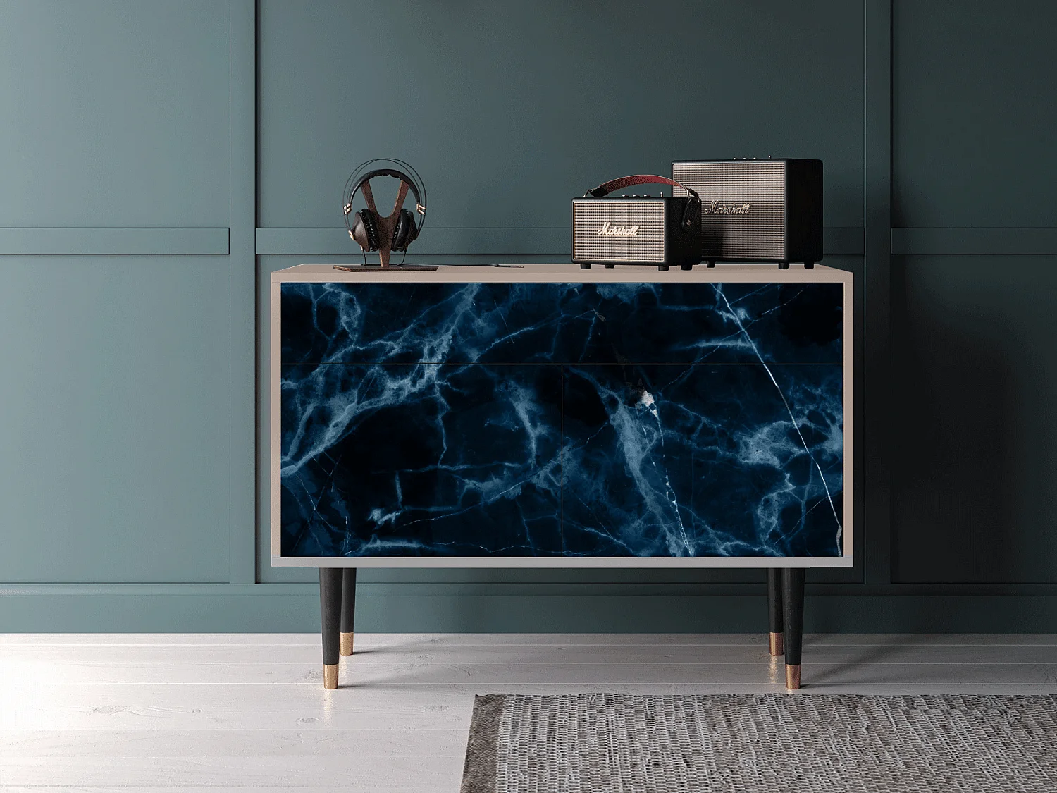 Buffet - 115x85x48 cm - BS4 - Deep Ocean, Latte