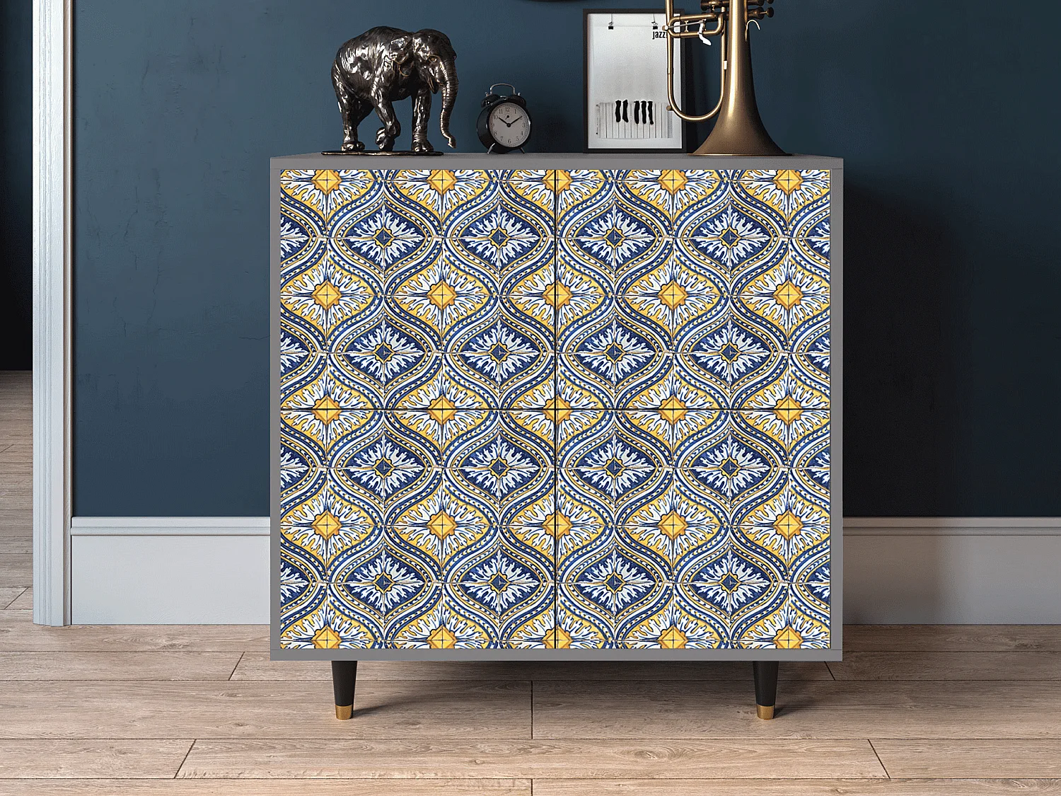 Buffet - 94x96x48 cm - BS3 - Illusory Pattern, Gris