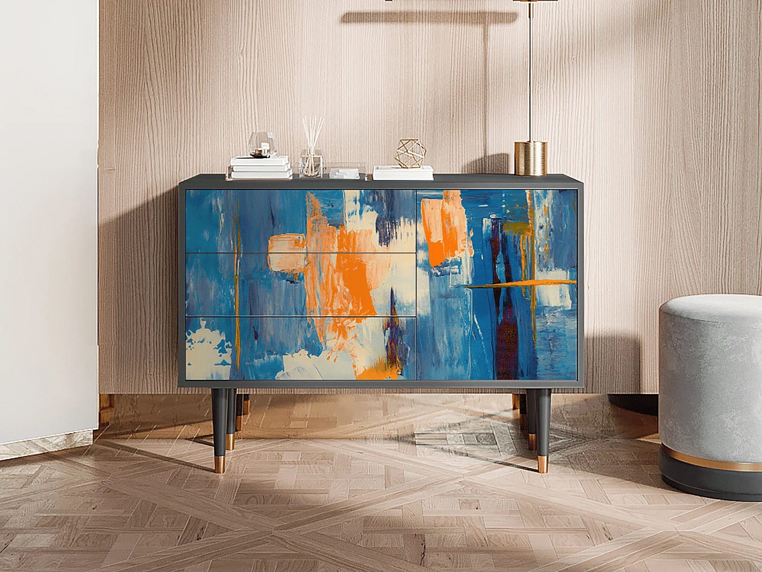 Buffet - 115х84х41 cm - S3 - Abstract Expressionism, Anthracite